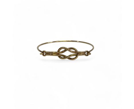 9ct Yellow Gold Hallmarked Lovers Knot Bangle.  Weight: 8.1g