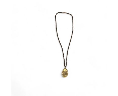 Early 20th Century Rose metal unmarked locket on chain, weight 11.7g