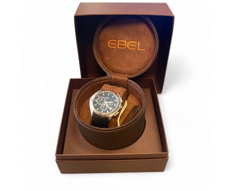 An Ebel classic sport stainless steel chronograph wristwatch, 42mm case, no. E9503Q51, A3322119 with box and booklet, running