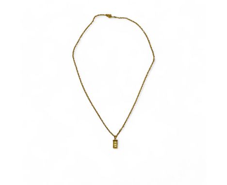 Yellow Metal Chain Marked 9ct Ant Tested As Approximately 9ct Yellow Gold With 9ct Marked And Tested Pearl Pendant  Gross Wei
