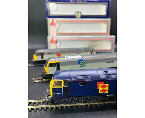 Three Lima Boxed Diesel/Electric Locomotives Tested Runners(1400g)Lima L204860A7 Class 47 47145 'Merddin Emrys' in Tinsley bl