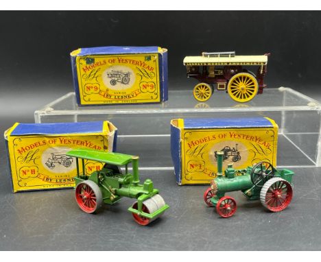 Three Models of YesterYear by Lesney steam engines with boxes(250g)Models of YesterYear No.1 The Allchin 7-N.H.P Traction Eng