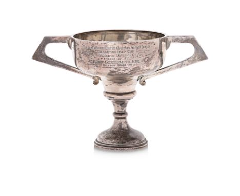 A LARGE ENGLISH SILVER SCOTTISH FOOTBALL TROPHY CUP
Viners Ltd, Sheffield 1933
Inscribed "The Langside and District Churches 