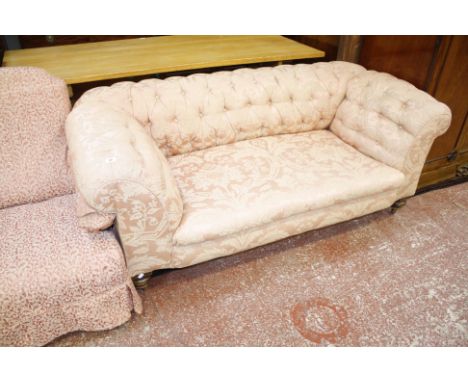 A Victorian Chesterfield with button back upholstery 175cm length 