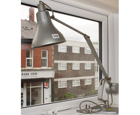 Mid century silver-grey metal Anglepoise-type lamp