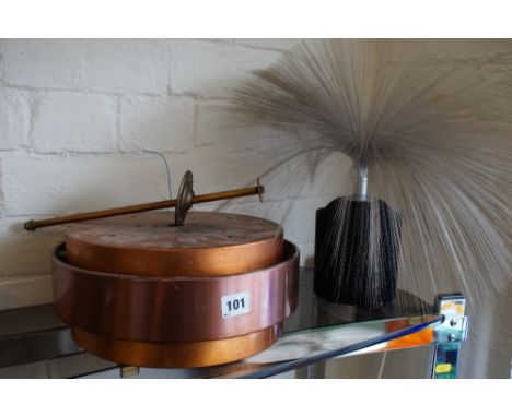 1960s fibre optic lamp and a copper ceiling light