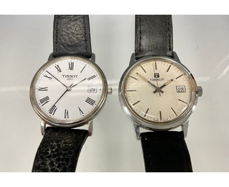 Tissot - a manual wind 1970s or 80 stainless steel cased wristwatch, silver dial, block baton markers, date aperture, 33mm st