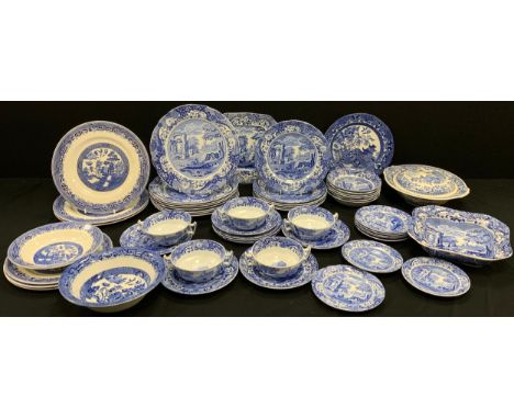 Spode Italian and other including; eight dinner plates, six medium, four soup tureens and saucers, side plates; others simila