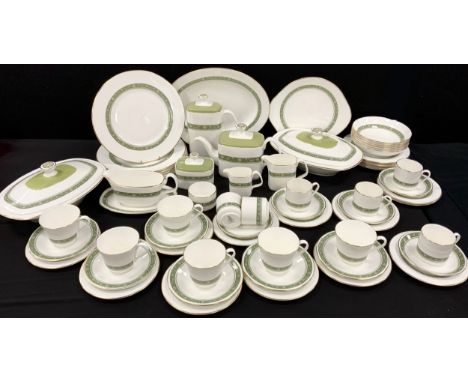 Royal Doulton Rondelay pattern table service for six including; six dinner plates, six medium, twelve side plates, coffee pot