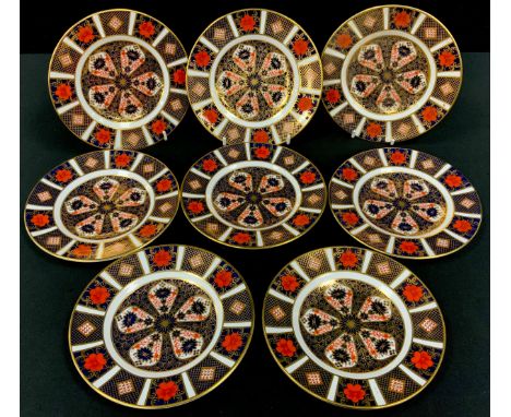 A set of eight Royal Crown Derby 1128 Old Imari tea plates, 16cm diameter, all first quality (4)