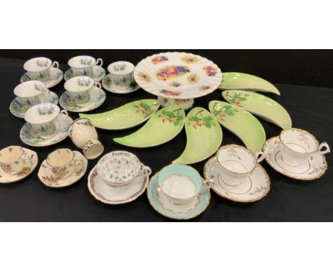 Mid century ceramics including a set of six ‘Royal Albert Country scenes of Dovedale’ tea cups and saucers, a set of six Carl