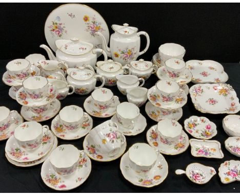 Royal Crown Derby Derby Posie tea service for twelve  including; a tea pot, coffee pot, chocolate pot, water pot, sugar bowl,