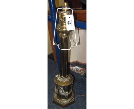Two modern ceramic table lamps with shades. (2)