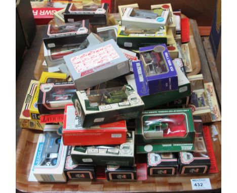 Two trays of boxed promotional diecast model vehicles to include Lledo exchange and Mart,  Unwins wine merchant, Cadburys mod