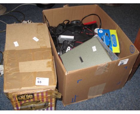 Gnome Alphax 2 35mm projector together with box of assorted photographic accessories various. (2)