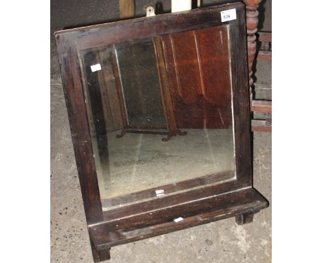 Stained bevel plate mirror with under shelf.