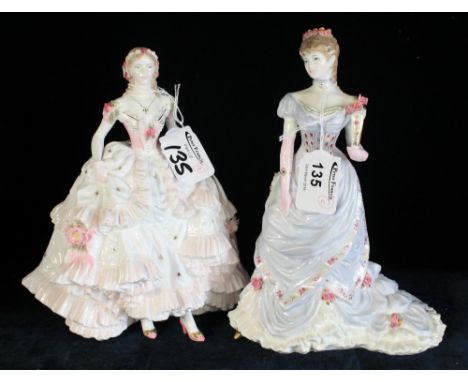 Two Royal Worcester bone china figurines limited edition 'Royal debut' and limited edition 'The Golden Jubilee Ball'. (2) CON