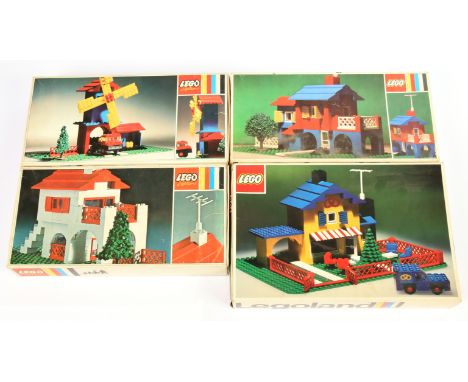 Lego Vintage group of early sets (1) System 352 Windmill (2) 350 Spanish Villa (3) 361 Tea Garden Cafe with Bakers Van- some 