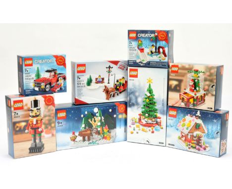 Lego group of Christmas &amp; Winter Village related sets (1) 40484 Santa's Front Yard (2) 40338 Christmas Tree (3) 40139 Gin