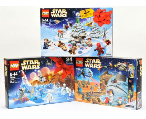 Lego Star Wars advent calendars 75146, 75184, 75213. All appear Mint within sealed boxes. (3)