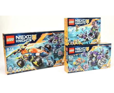 Lego Nexo Knights sets to include Ruina's Lock &amp; Roller 70349, The Three Brothers 70350, Aaron's Rock Climber 70355. All 