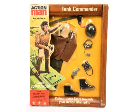 Palitoy Action Man Vintage 34154 Tank Commander, comprising Beret, Jacket Trousers, Black Boots, Earphones, Binoculars, Flare