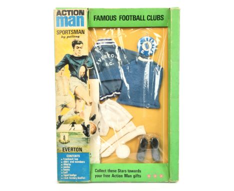 Palitoy Action Man Vintage Sportsman 34814 Everton Famous Football Clubs, comprising Tracksuit Top, Shirt &amp; Numbers, Shor