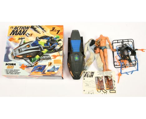 Hasbro Action Man vehicles 27563 Scuba Ski 3 in 1 with Vintage Palitoy figure - Dynamic body with Eagle Eyes (Head detached),