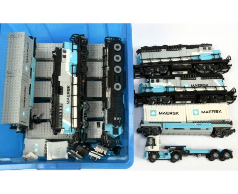 Lego&nbsp; unboxed quantity of mostly model Railway including Locomotives, Cargo Trains, Trucks, mostly "Maersk" related, plu