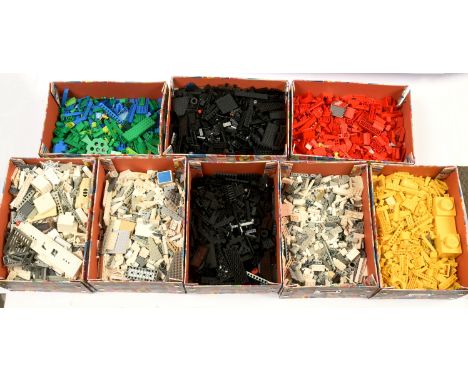 Large Quantity of loose Lego to include mostly sorted colour parts&nbsp; accessories contained in 8 x card boxes with lids - 