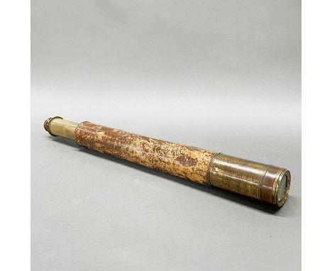 A 19thC brass telescope by H. Hughes of Fenchurch St, London, closed L. 51cm.