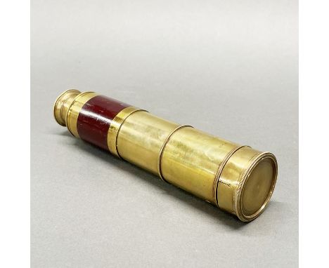 A 19thC brass telescope, closed L. 19cm.