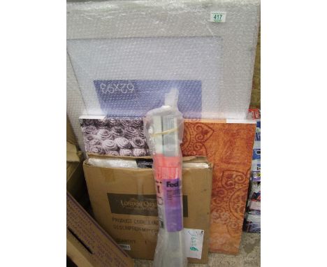 A quantity of picture frames a blind and canvas print and a London Marrakesh mirror (7) 