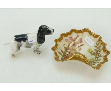 Royal Worcester dish, together with small Beswick Spaniel (2) 