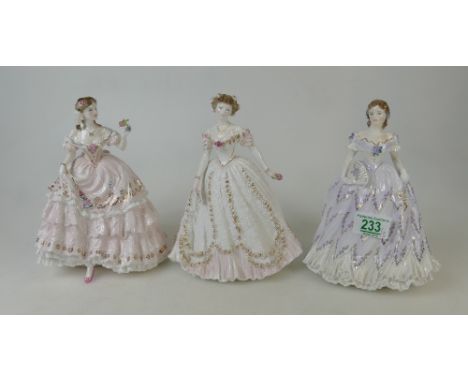 Royal Worcester for Compton Woodhouse limited edition figures The Last Waltz, Sweetest Valentine  and The Fairest Rose(3) 