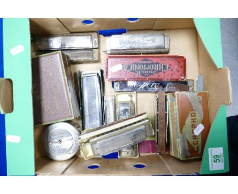 A collection of vintage Harmonica's including Hohner, Echo, Thorens etc 