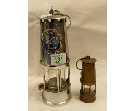 Eccles Type 6 M&amp;Q miners lamp and similar smaller item(2) 