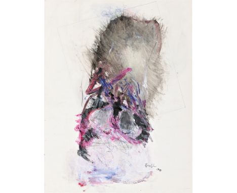 (See English version below)Lichtknoten. 1991Gouache, Deckweiß und Tusche auf gestrichenem Karton.  65&nbsp;×&nbsp;50&nbsp;cm 