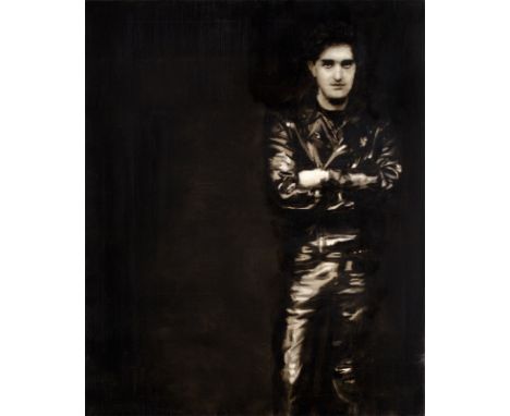 (See English version below)„Hans Schifferle“. 2010Öl auf Leinwand.  110&nbsp;×&nbsp;90&nbsp;cm ( 43&nbsp;¼&nbsp;×&nbsp;35 ⅜&n