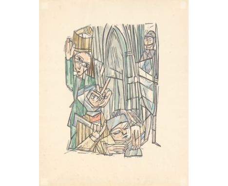(See English version below)„Die Marienkirche in Reutlingen I und II“. 1933/352 Original-Kartonmappen mit insgesamt 5 Holzschn
