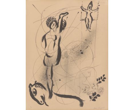 (See English version below)„Équilibriste sur cheval“. 1956Lithografie auf Arches-Velin.  63&nbsp;×&nbsp;46,2&nbsp;cm (66,4&nb