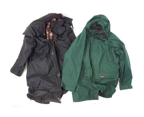 A Bronte wax jacket, size M, a Berghaus Goretex jacket and a sheepskin lined jacket