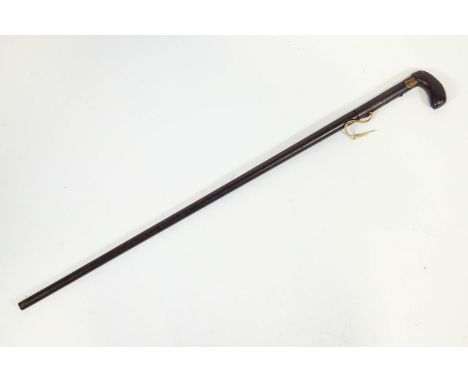 A 19th Century percussion walking stick gun, overall 88cm long