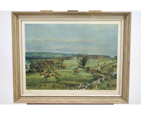 After John King, The Duke of Beaufort's Over the Ride, print 29cm x 40cm, together with after Michael Lyne, The Heythrop near