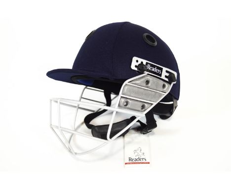 A Readers junior cricket helmet with visor, 58cm, in blue, new 
