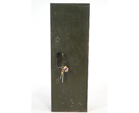 A small scale gun cabinet, with two keys, 76cm high, 26cm wide and 15cm deep