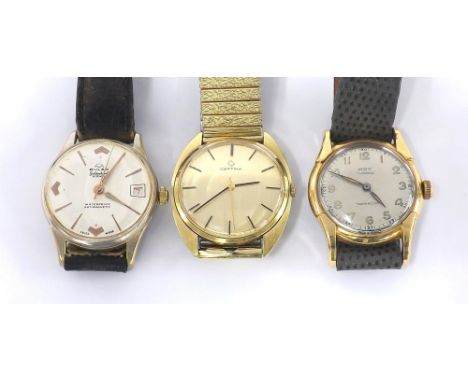 Buler Goldenhawk gold plated and stainless steel gentleman's wristwatch, ref. 1233, silvered dial with quarter arrow markers,