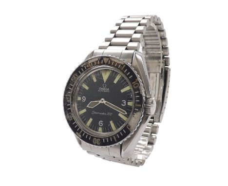 Omega Seamaster 300 automatic 'big triangle' stainless steel gentleman's bracelet watch, ref. 165024, circa 1966, circular bl