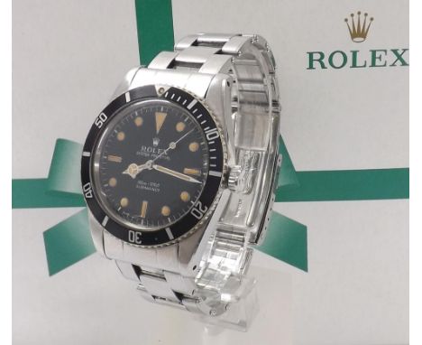 Rare Rolex Oyster Perpetual Submariner stainless steel gentleman's bracelet watch, ref. 5508, circa 1958, serial no. 400xxx, 