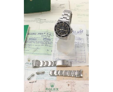 Rolex Oyster Perpetual Submariner (metres first) stainless steel gentleman's bracelet watch, ref. 5513, circa 1967, serial no